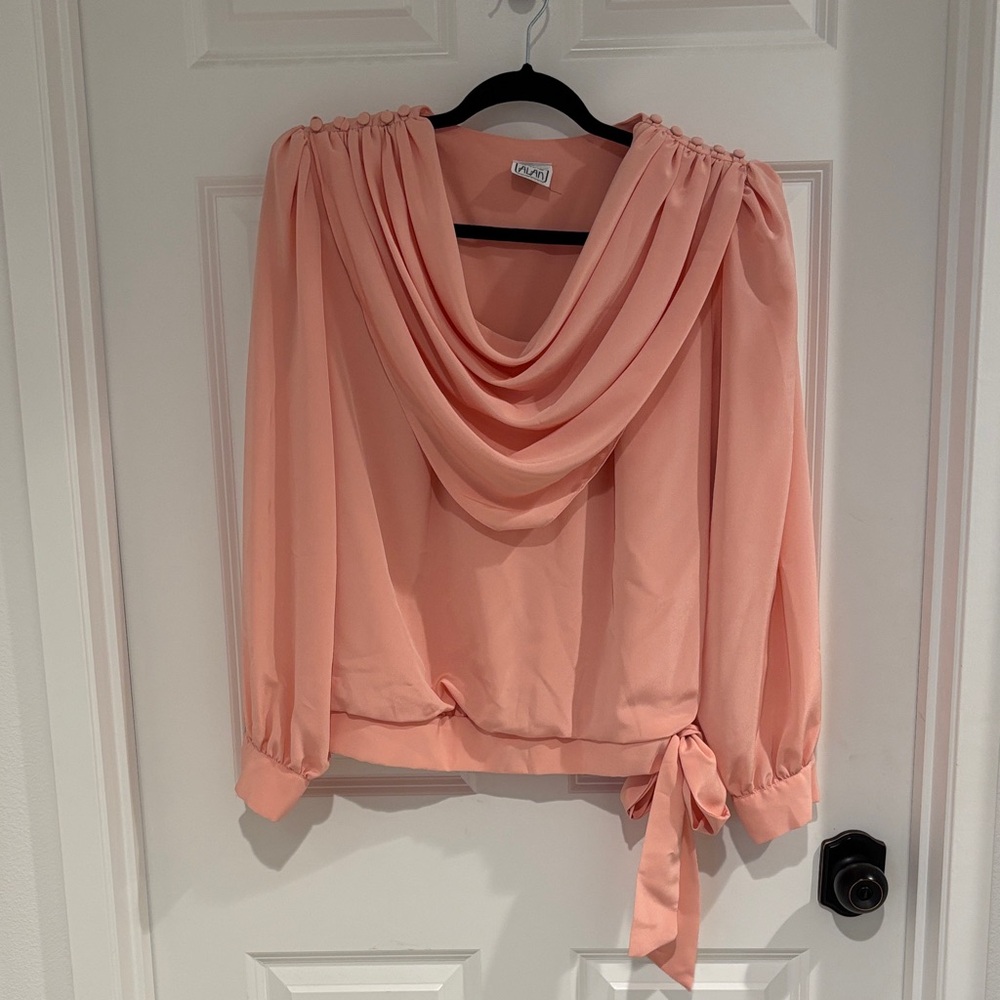 Elegant Peach Draped Blouse